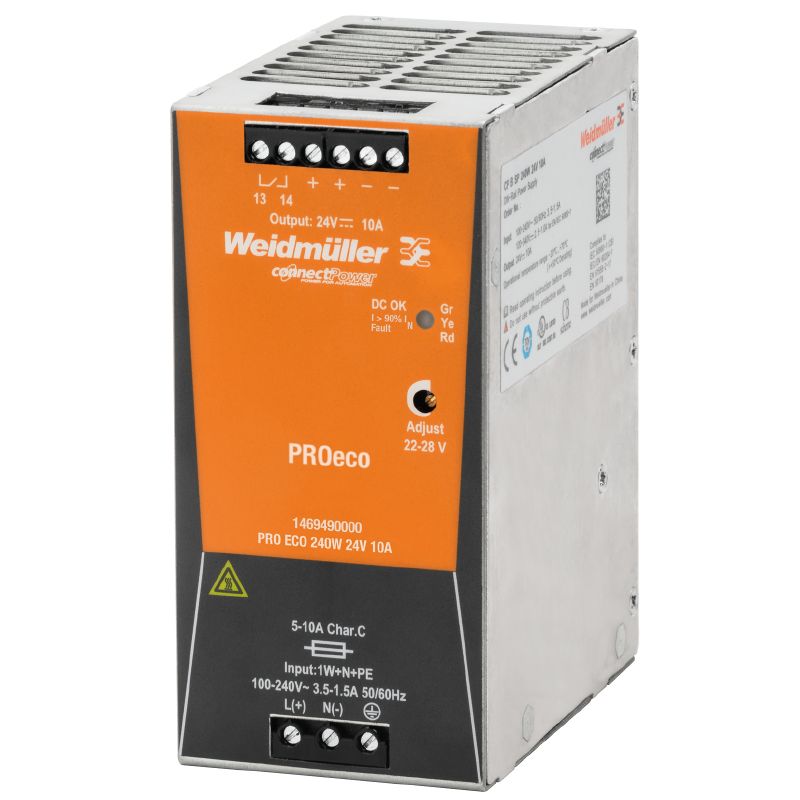منبع تغذیه صنعتی وایدمولر PRO ECO 240W 24V/10A | کد 1469490000