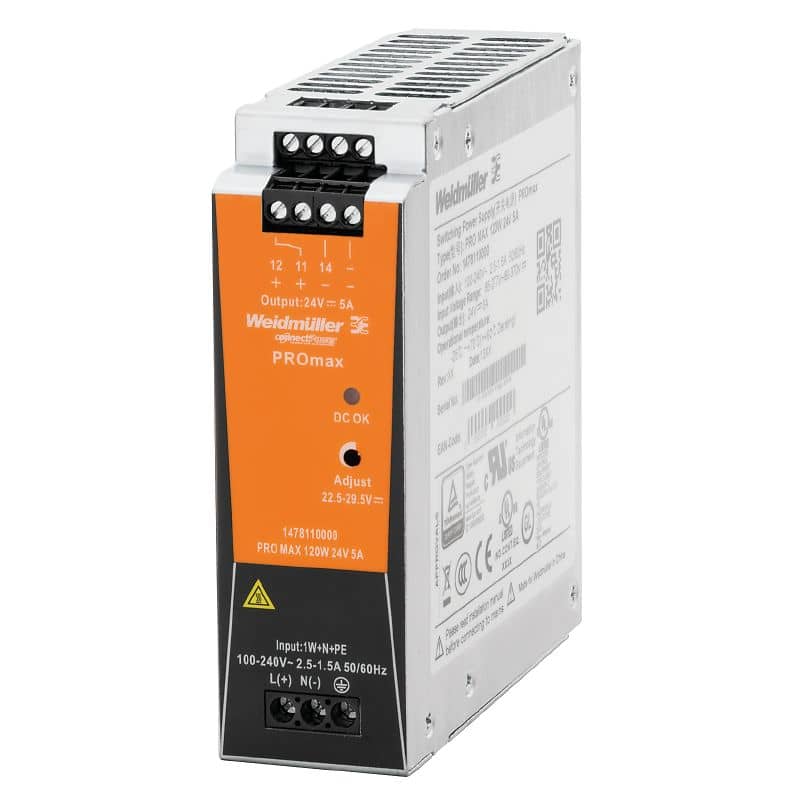 منبع تغذیه صنعتی وایدمولر PRO MAX 120W 24V/5A | کد 1478110000